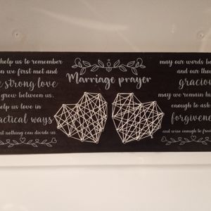 Marriage Prayer Wall Art on Pressed Wood 16" L x 6.5" W